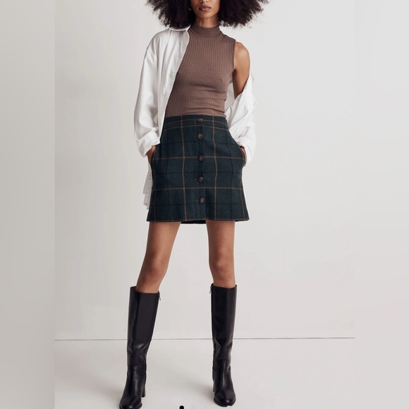 Madewell Dresses & Skirts - MADEWELL Wool Button-Front Mini Skirt  Sz 0